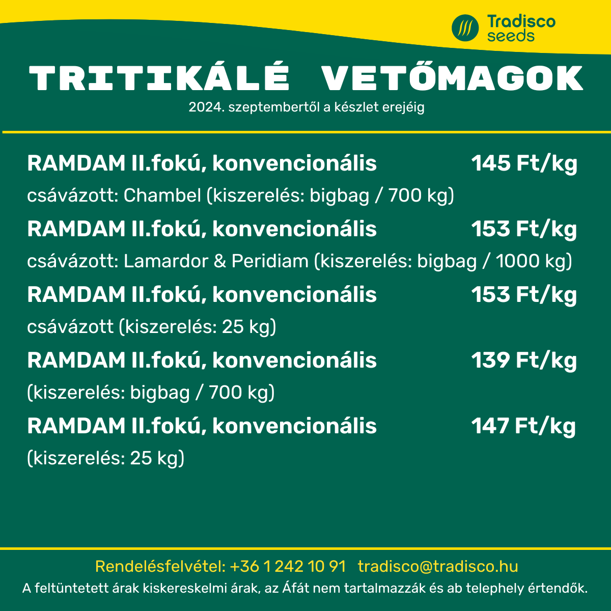 tritikálé árak RAMDAM